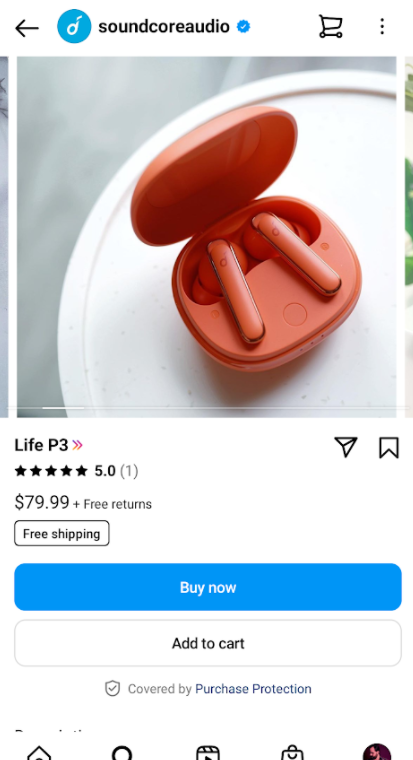 instagram shopping exampe