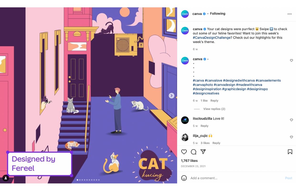 This is an image showing #CanvaDesignChallenge on Instagram.