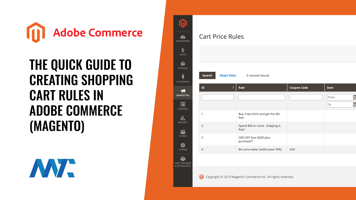Guide to Creating Shopping Cart Price Rules (Coupons) in Adobe Commerce (Magento)