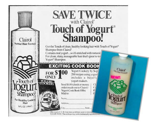 product marketing examples - clairol touch of yogurt flop