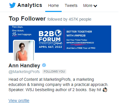 Twitter top follower analytics