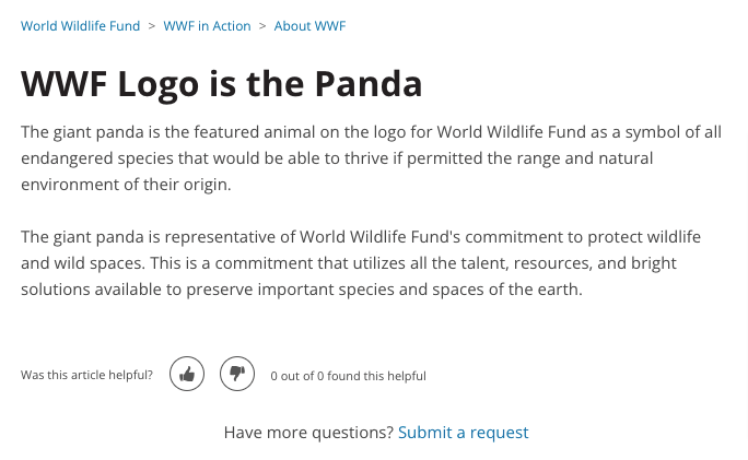 Excerpt of "WWF Logo is the Panda" article