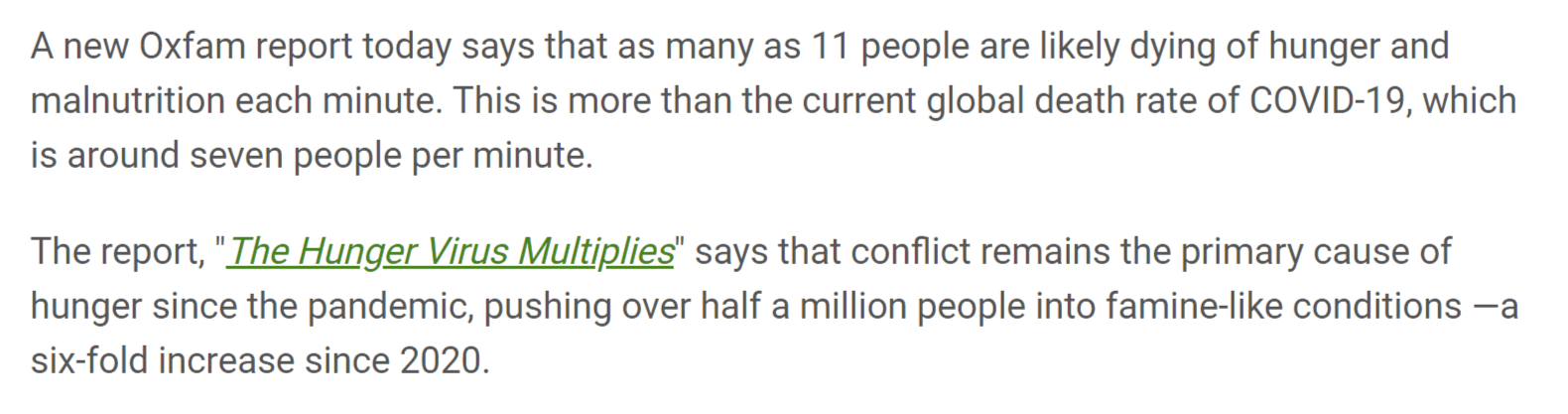 Excerpt of Oxfam article 