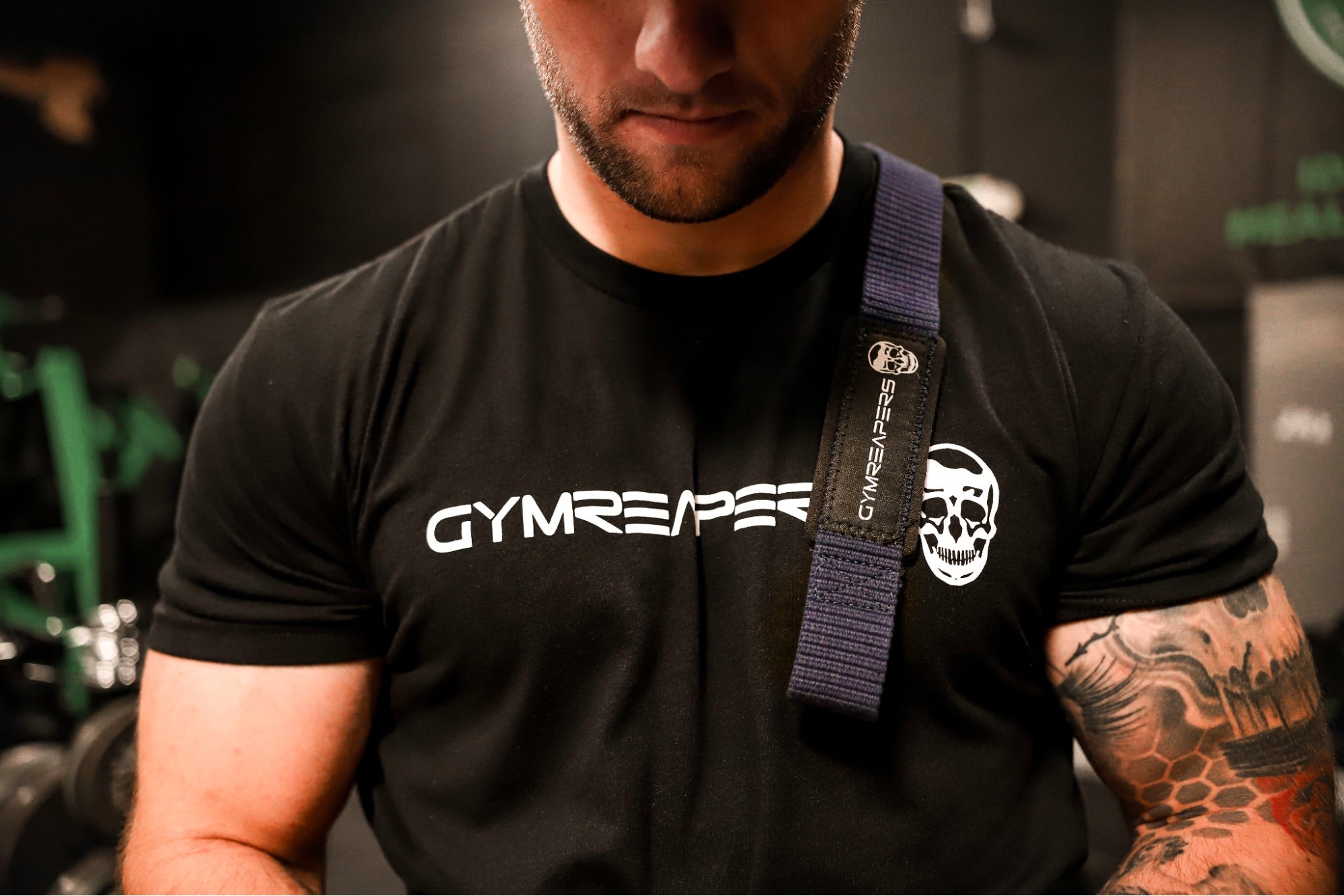 A model wearing a Gymreapers tshirt.