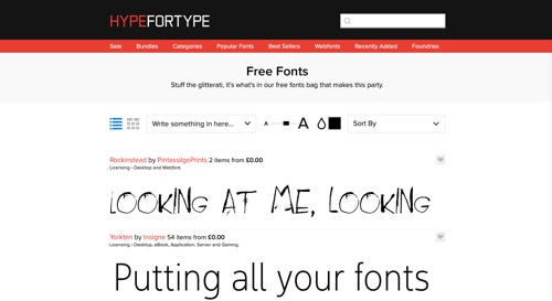 Screenshot of HypeForType home page