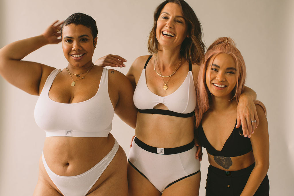 Pantee underwear and bras modelled by women of different sizes and ages