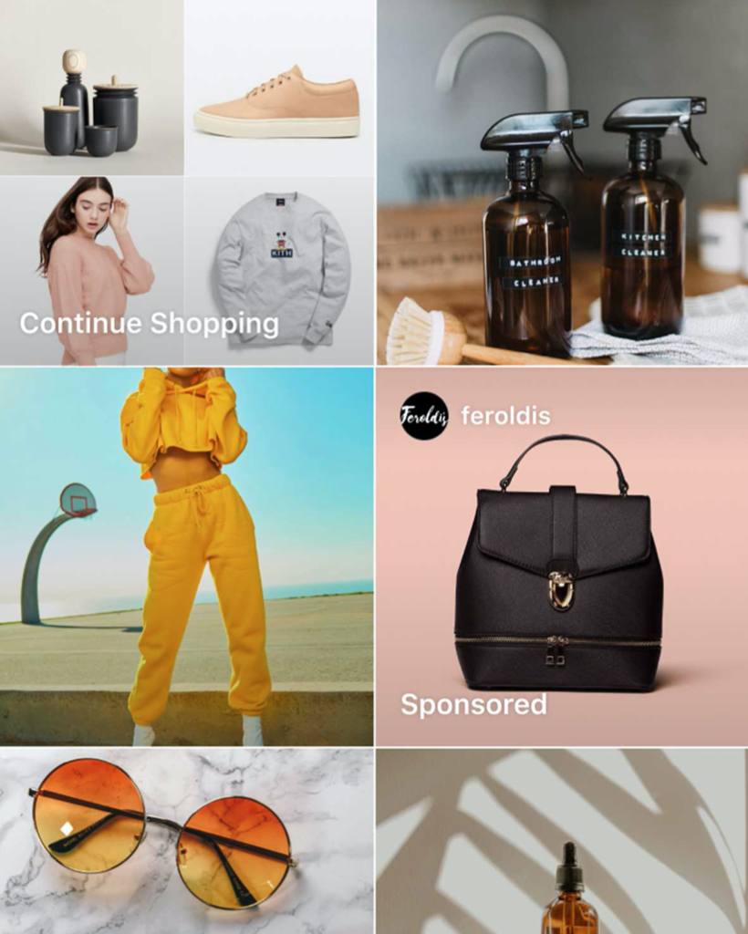Instagram ads in shopping tabs