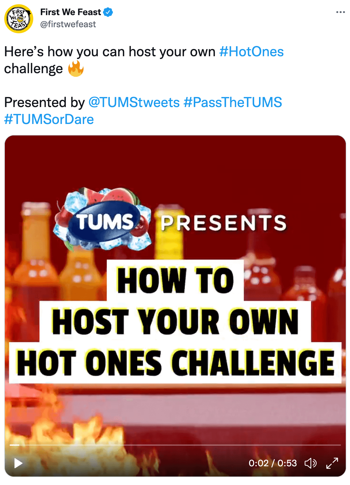 Example of a sponsored social media post by TUMS