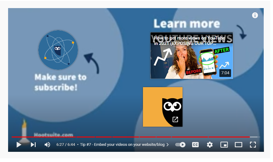 YouTube video end screen with CTA